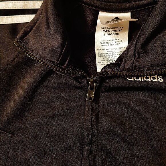 Baby Girl's Adidas Black Jacket- Size 9M - Picture 3 of 4
